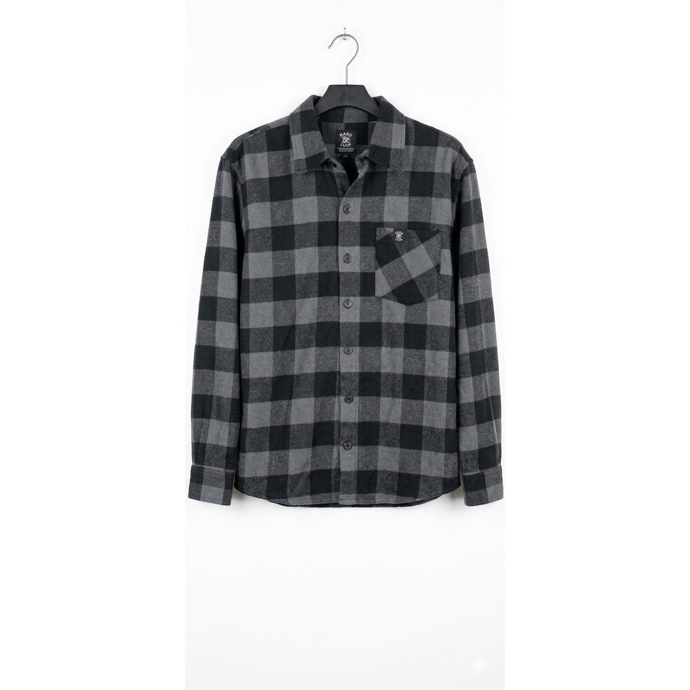 NWT Hard Luck‎ Flannel Shirt Mens SZ XS Button Solid Plaid Long Sleeve New CR60